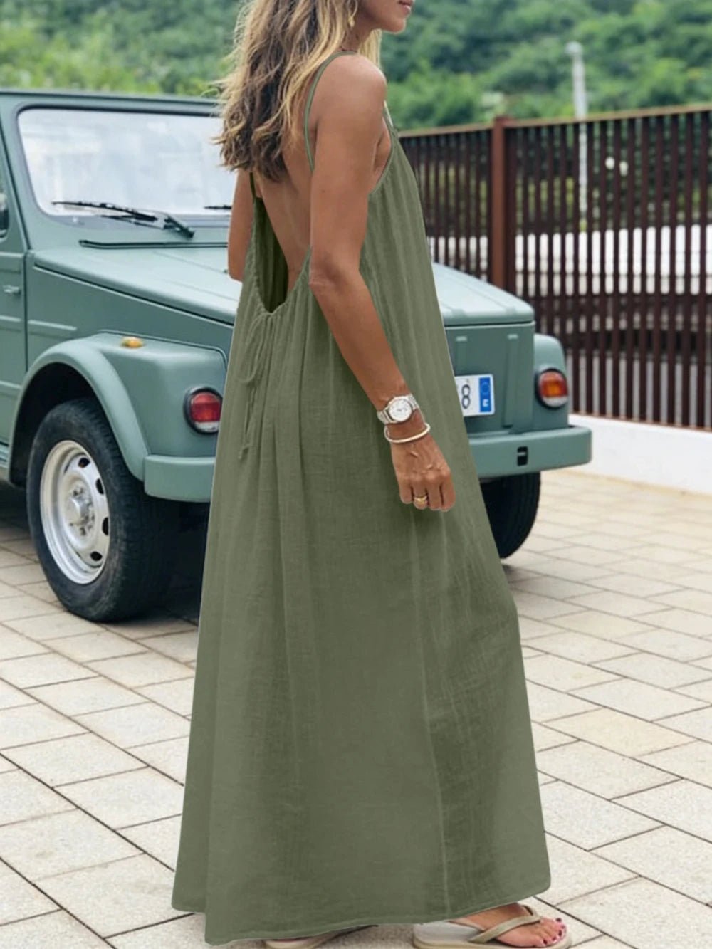 Breathable Strapless Maxi Dress