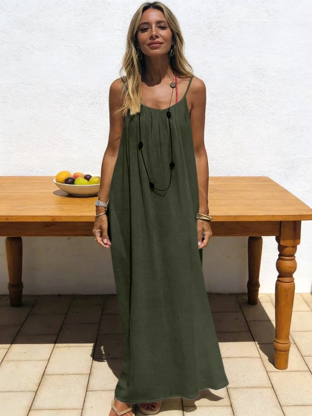 Breathable Strapless Maxi Dress