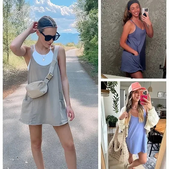 UANEO Sleeveless Athletic Mini Dress